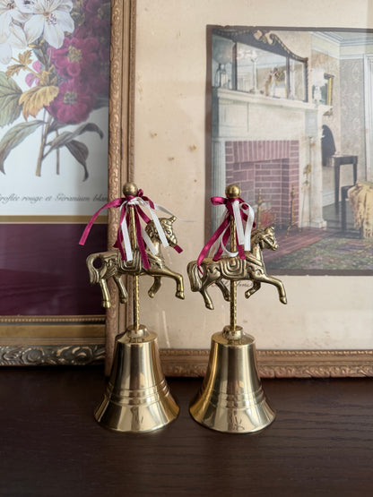 The Carousel — Pair of Vintage Brass Horse Bells