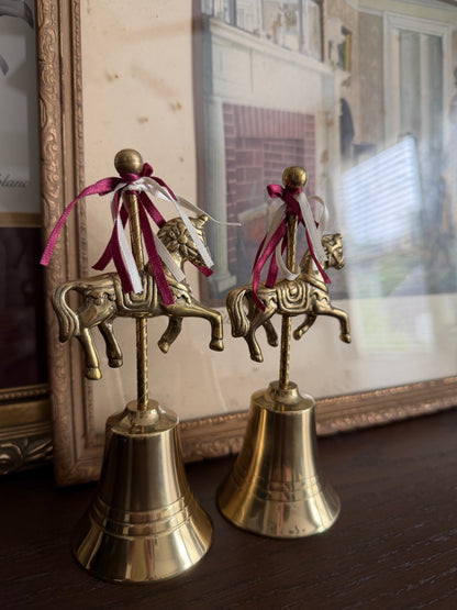 The Carousel — Pair of Vintage Brass Horse Bells