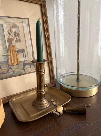 The Chamberstick — Vintage Brass Push-Up Candle Holder with Snuffer