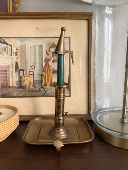 The Chamberstick — Vintage Brass Push-Up Candle Holder with Snuffer