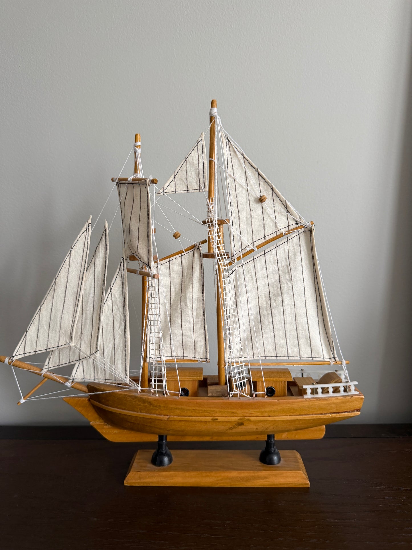 The Clipper — Vintage Natural Wood Model Sailboat
