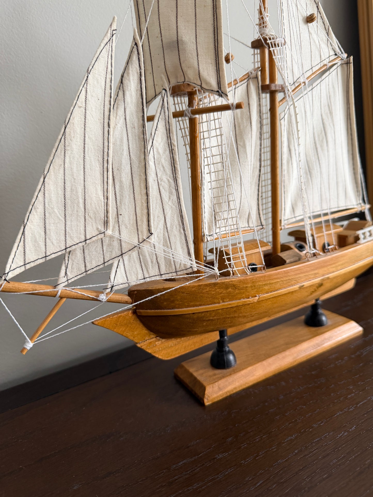 The Clipper — Vintage Natural Wood Model Sailboat