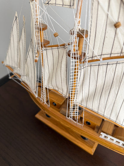 The Clipper — Vintage Natural Wood Model Sailboat