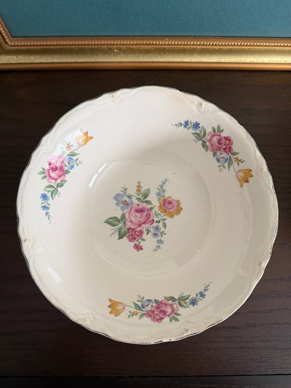 The Moss Rose — Vintage Floral Serving Bowl