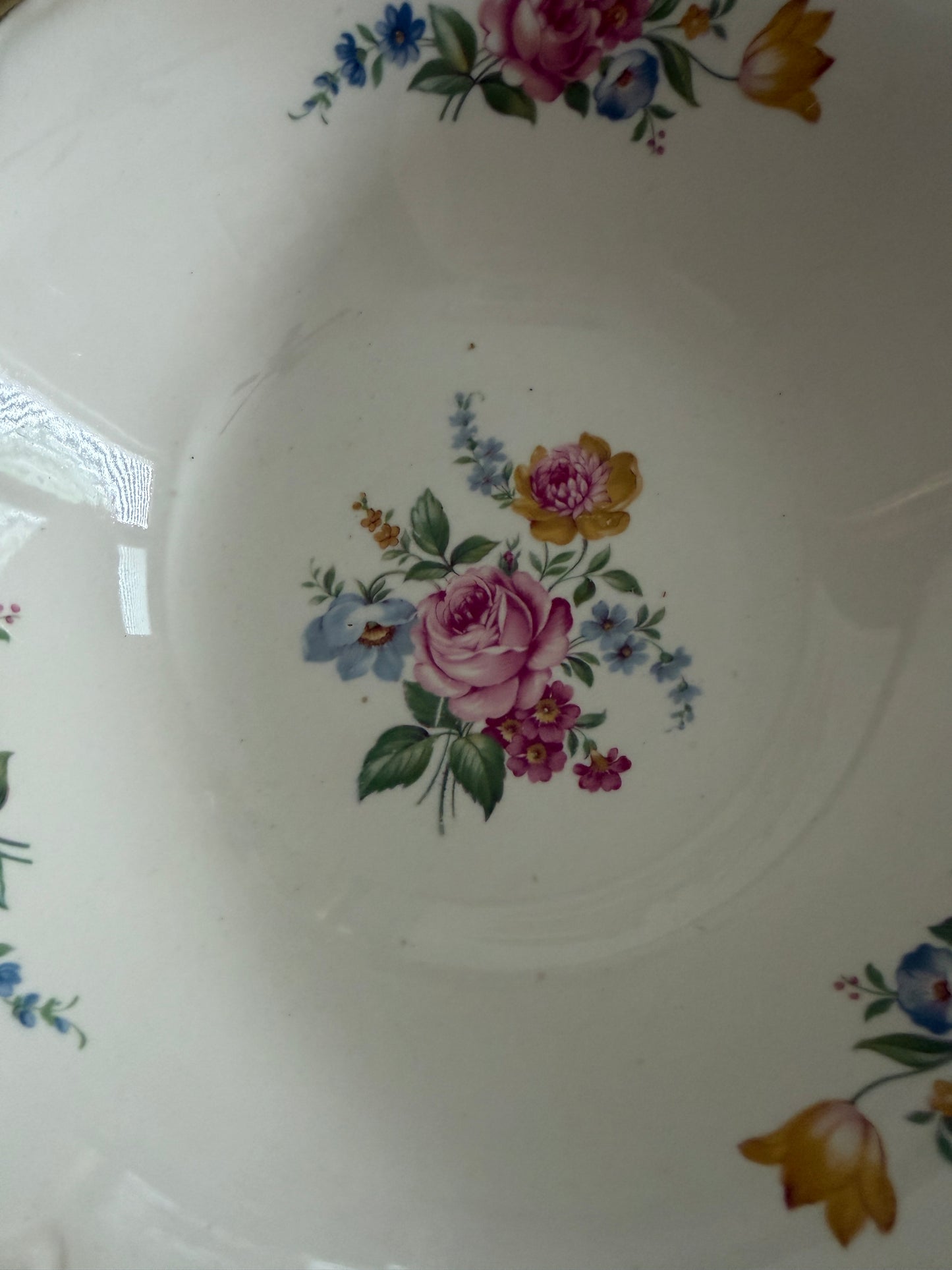 The Moss Rose — Vintage Floral Serving Bowl