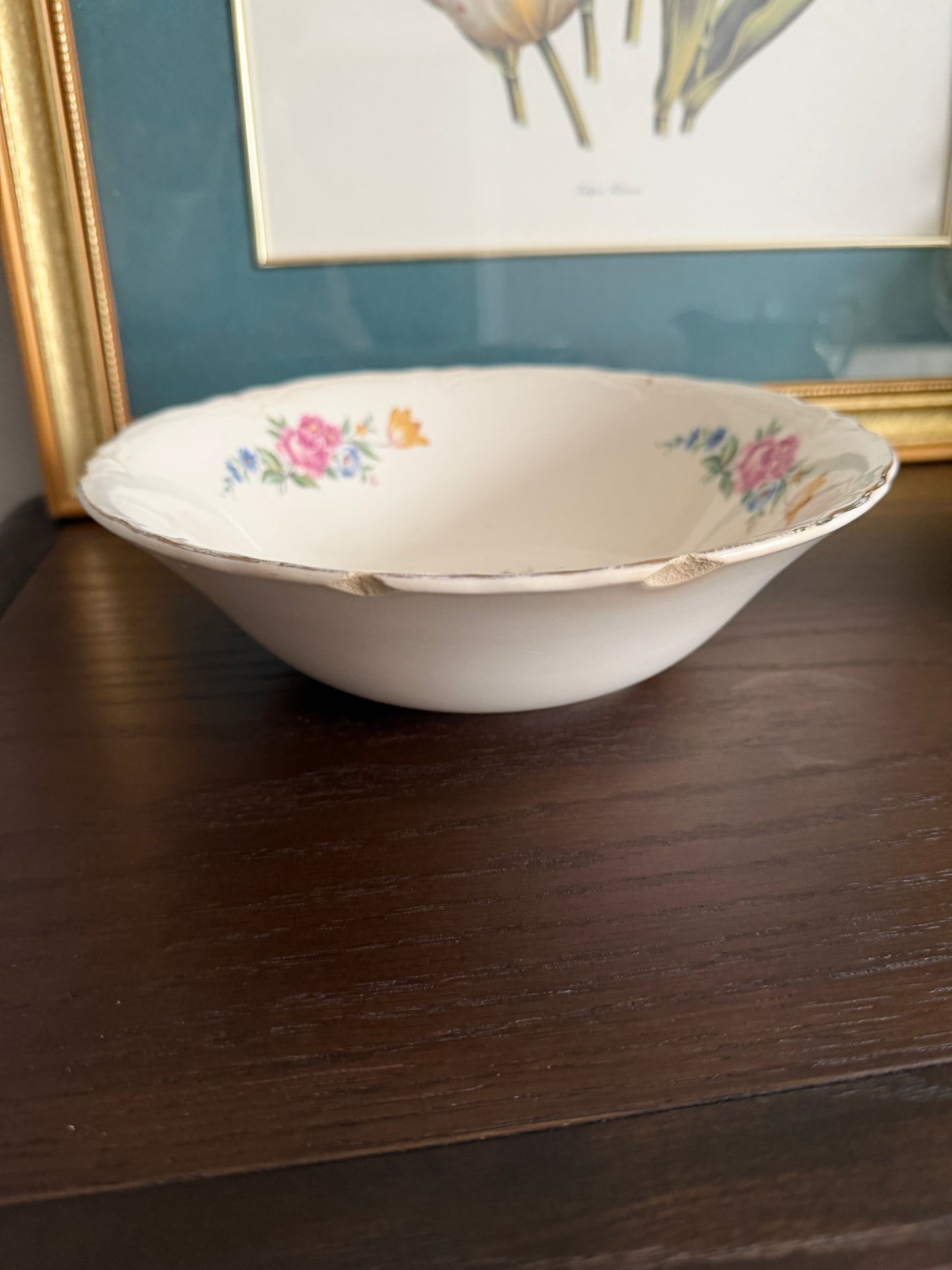 The Moss Rose — Vintage Floral Serving Bowl