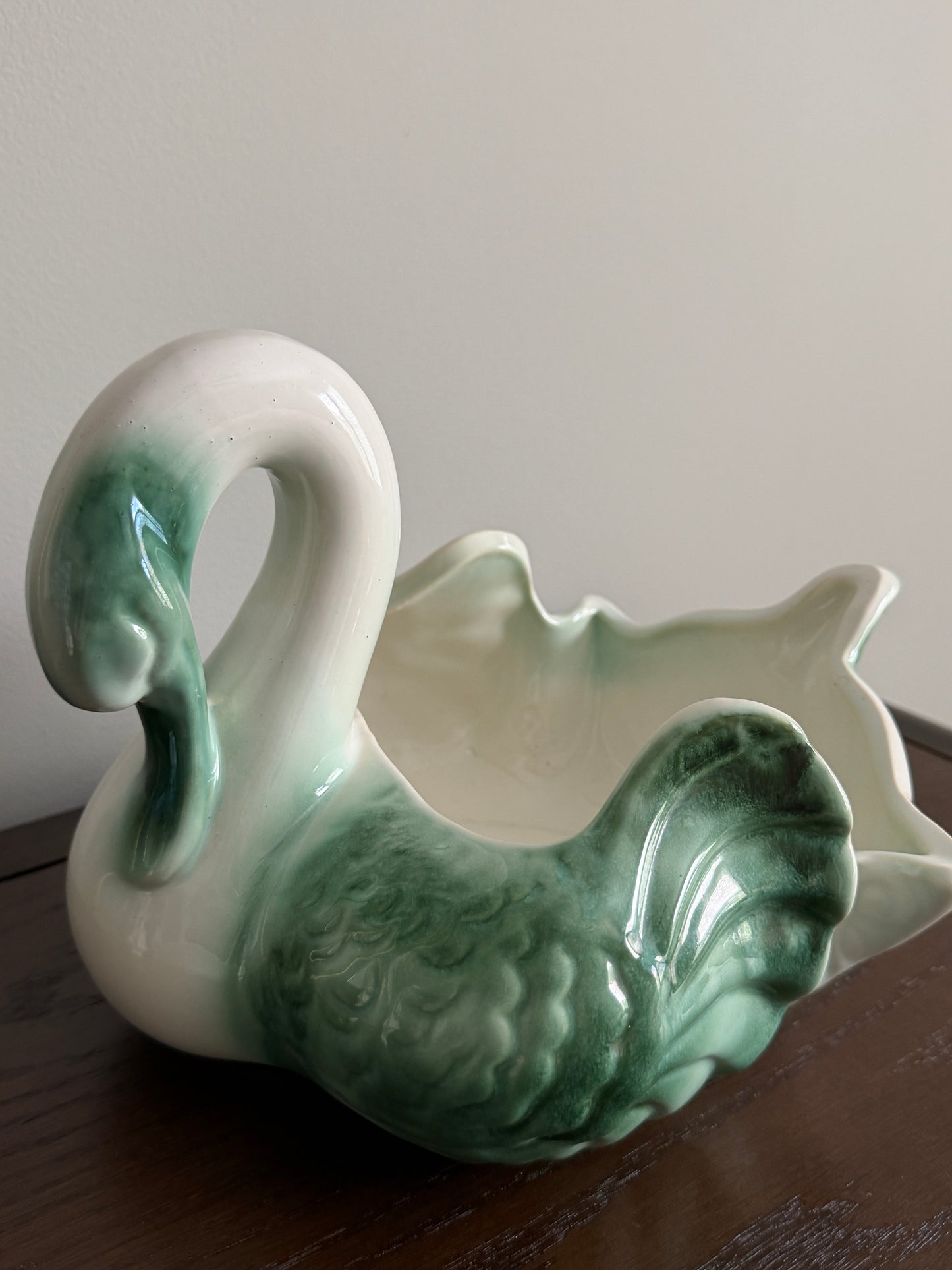 The Emerald — Hull Pottery Coronet Swan Planter