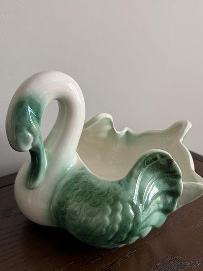 The Emerald — Hull Pottery Coronet Swan Planter