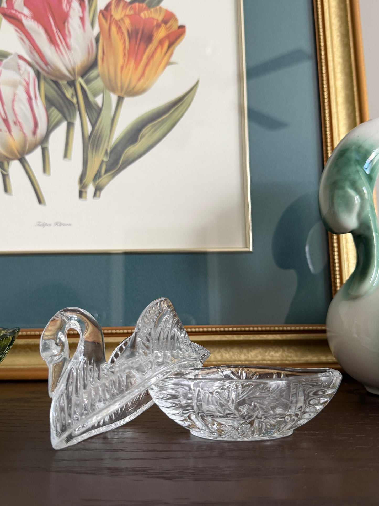 The Nest — Vintage Pressed Glass Swan Trinket Dish