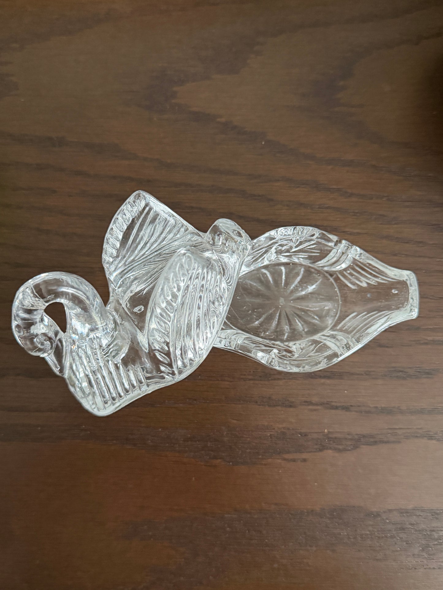 The Nest — Vintage Pressed Glass Swan Trinket Dish