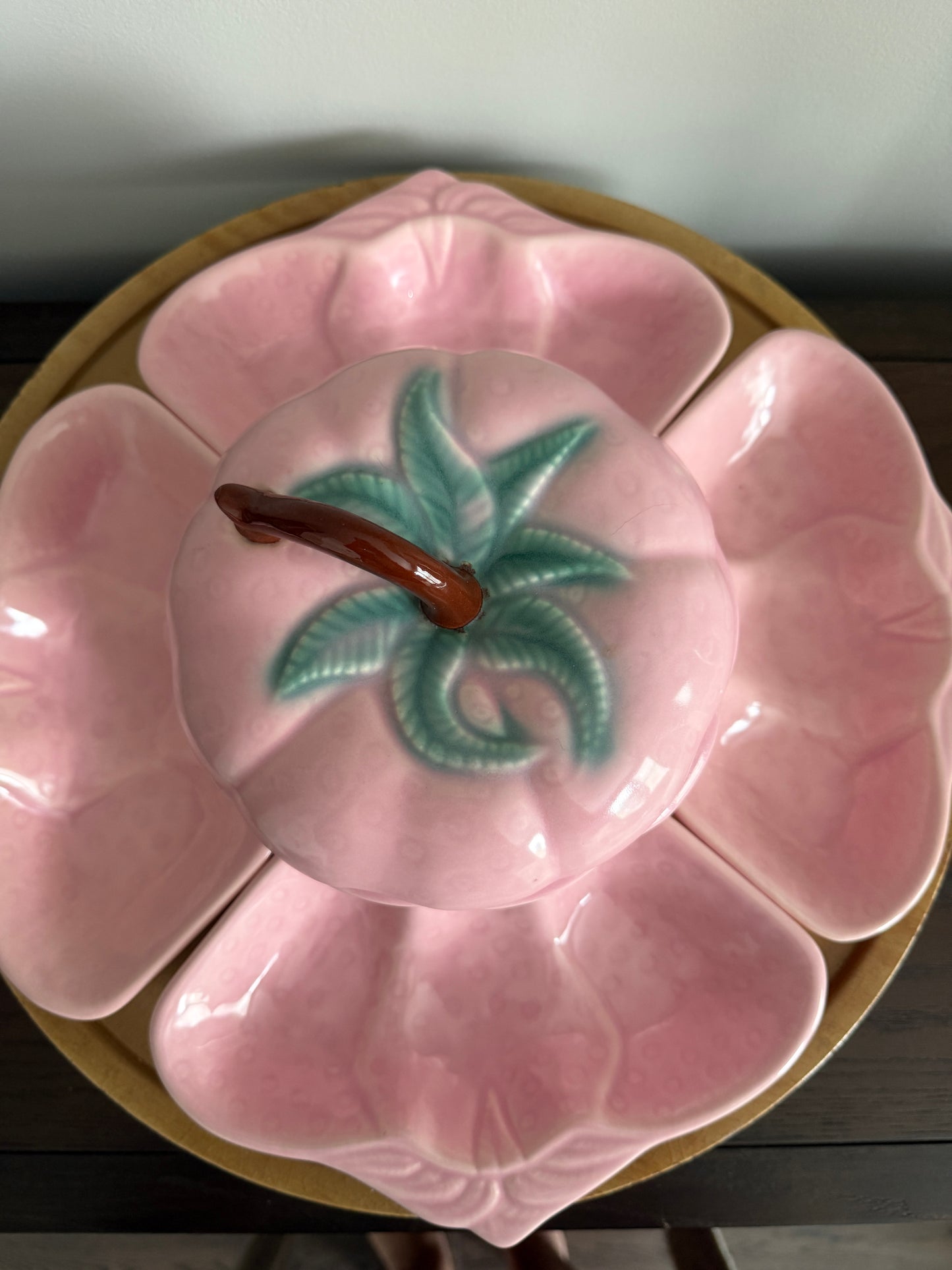 The Strawberry Patch — Belmar California Pottery Lazy Susan Set