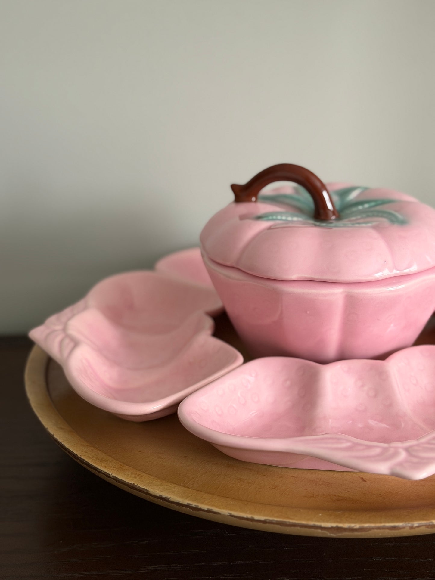 The Strawberry Patch — Belmar California Pottery Lazy Susan Set