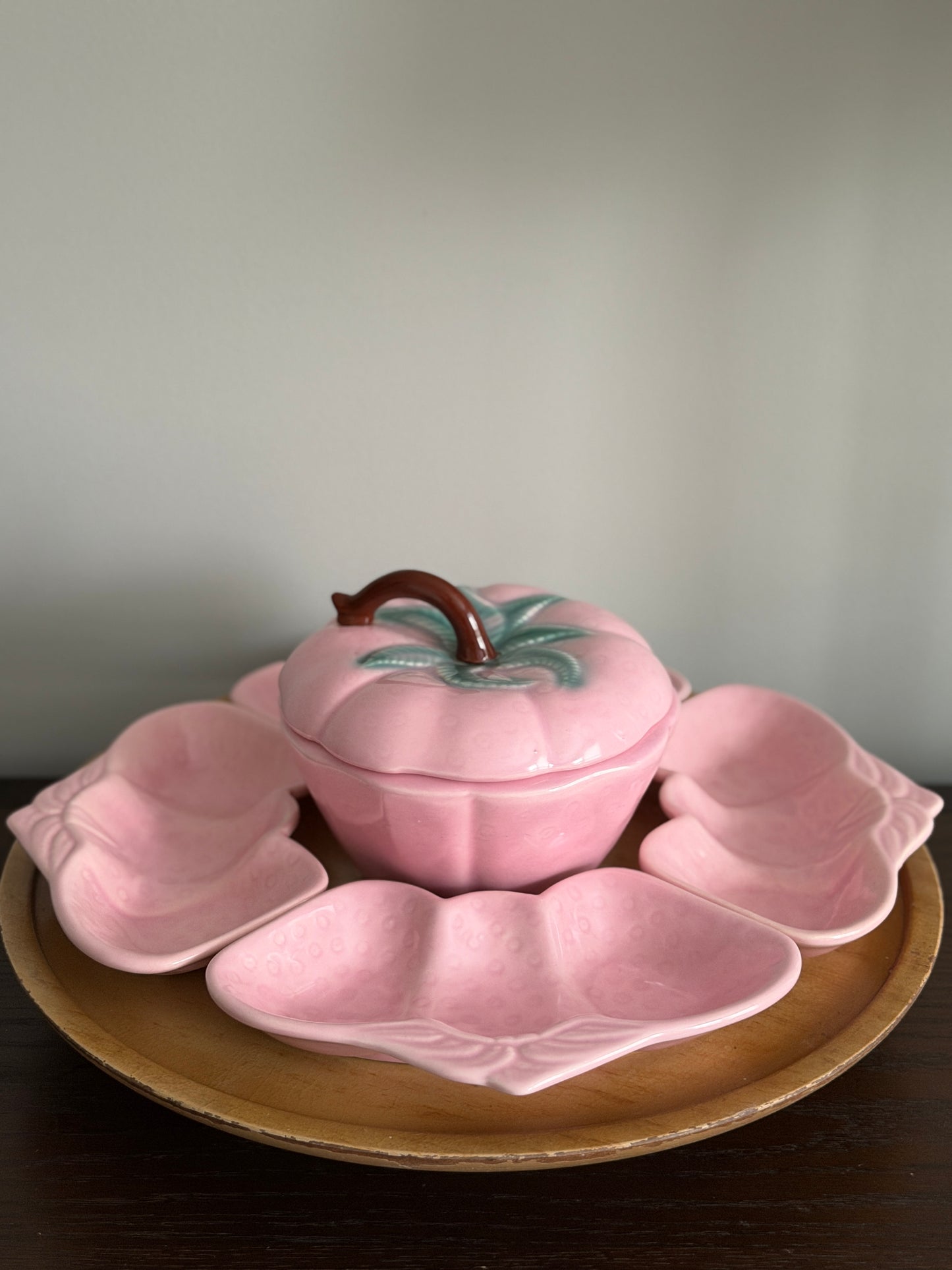 The Strawberry Patch — Belmar California Pottery Lazy Susan Set