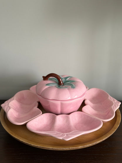 The Strawberry Patch — Belmar California Pottery Lazy Susan Set