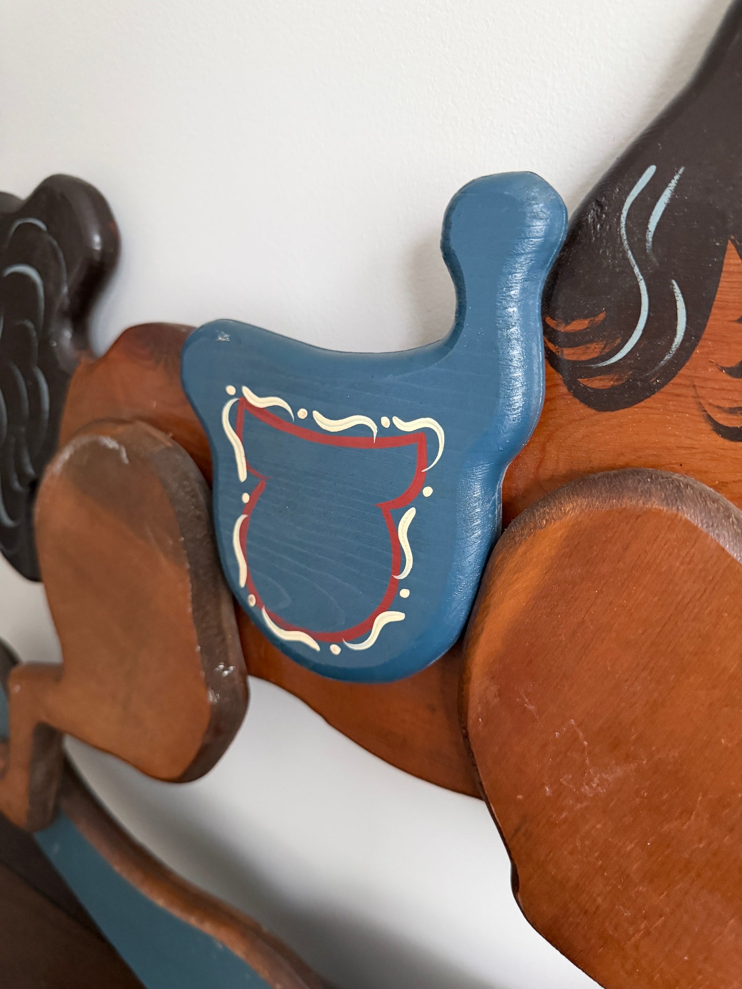 The Rocking Horses — Vintage Folk Art Wall Plaque Pair