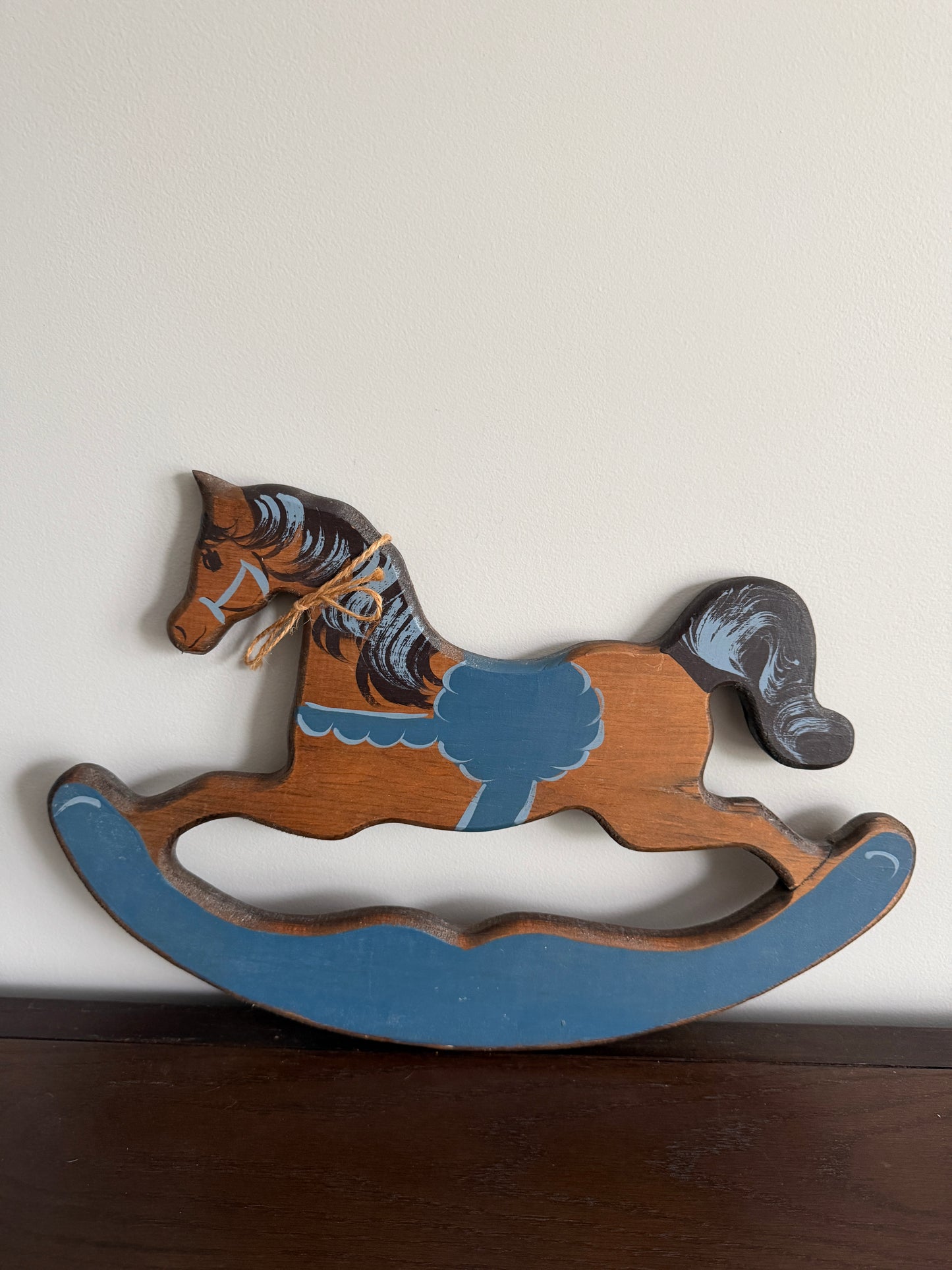 The Rocking Horses — Vintage Folk Art Wall Plaque Pair