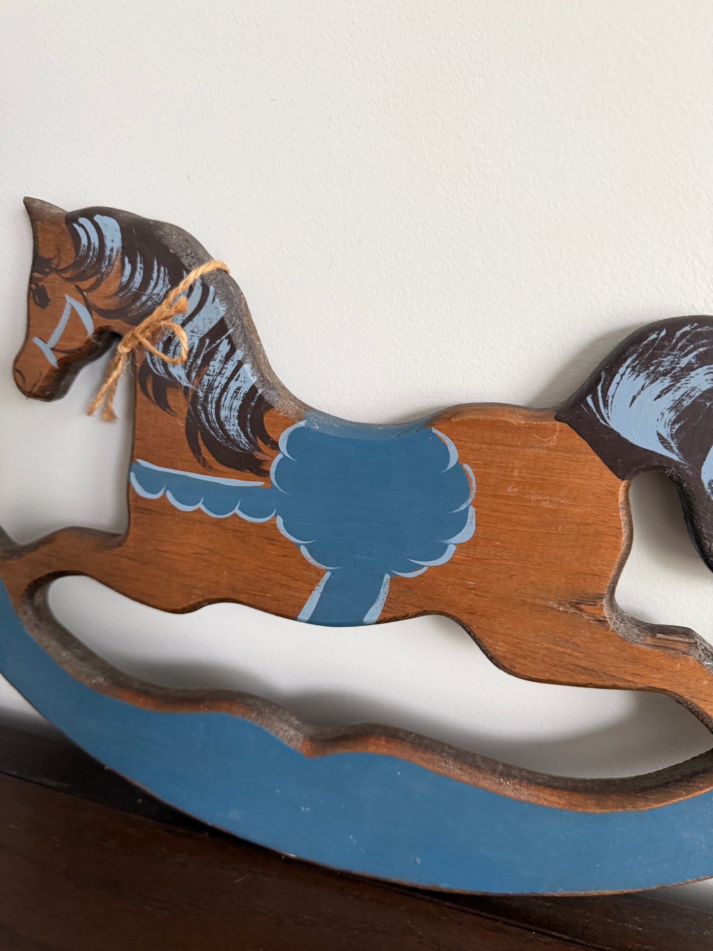 The Rocking Horses — Vintage Folk Art Wall Plaque Pair