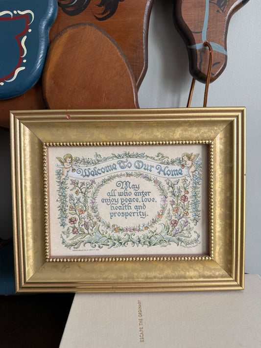Welcome To Our Home — Vintage Framed House Blessing