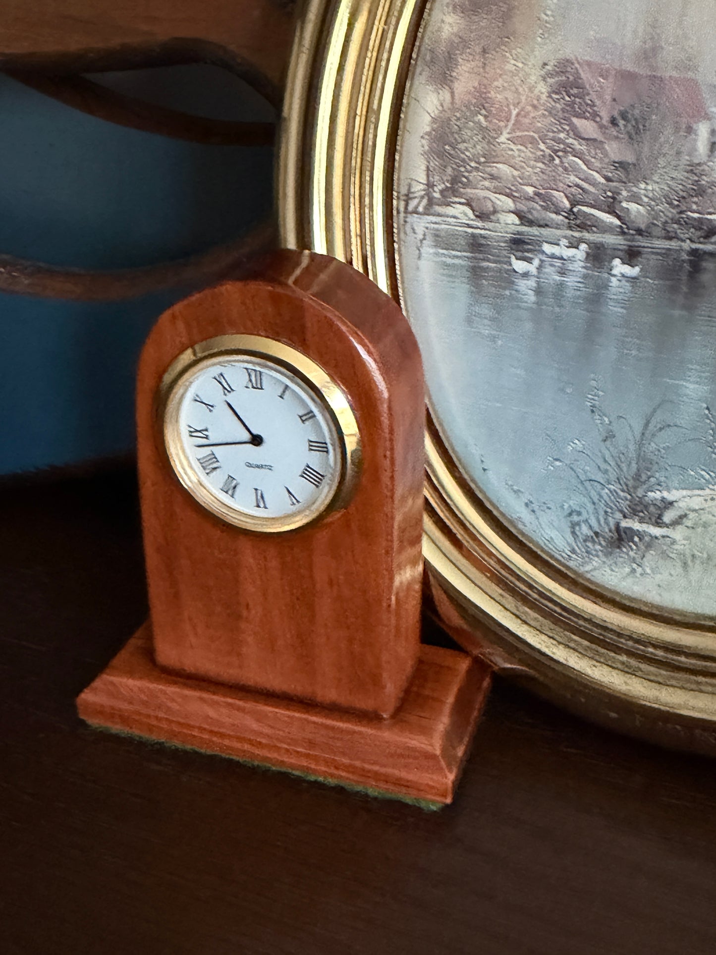 The Sentinel — Miniature Wood Mantel Clock