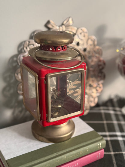 The Carriage Lamp — Vintage Red and Brass Oil Lantern